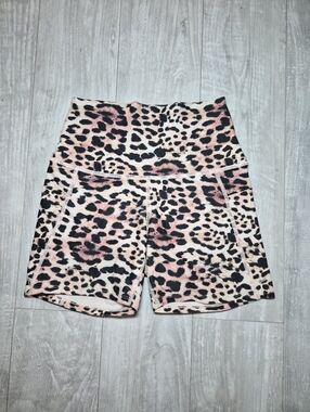 Xhilaration Pink and Black Leopard Bike Shorts